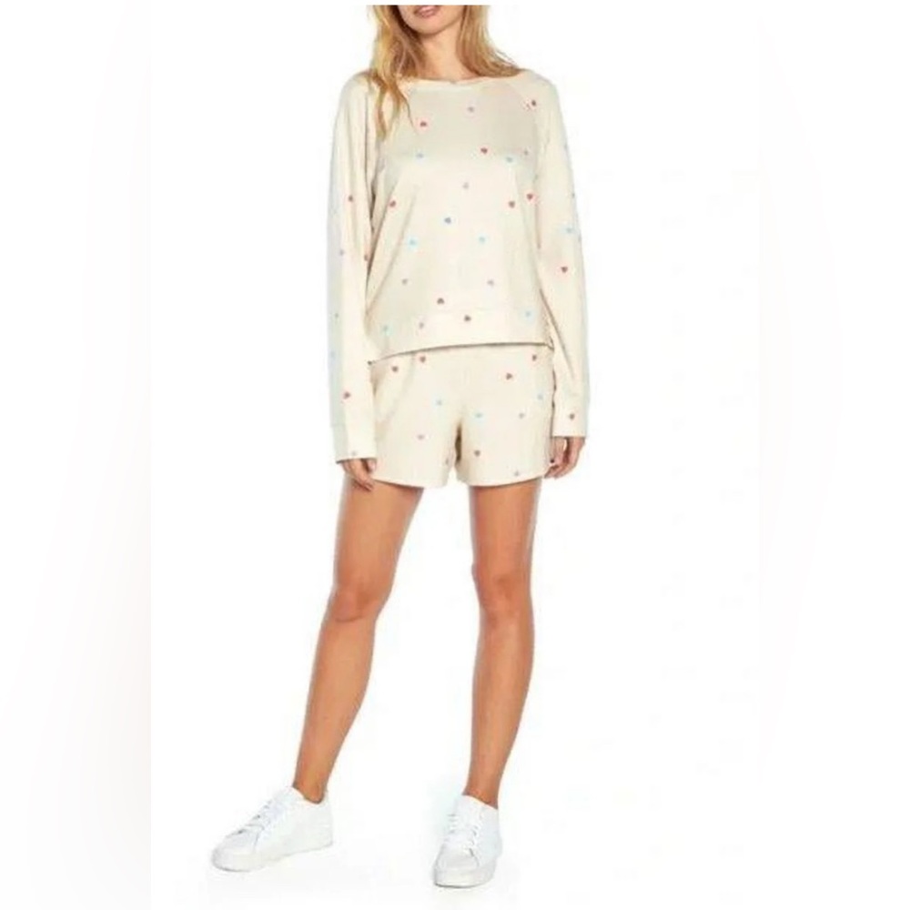 WILDFOX SWEATSHIRT & SHORTS SET PICK 1 Purple Star/ heart Print Lounge SET SMALL - Picture 6 of 14